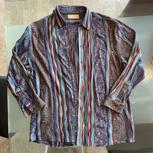 Boho Men's Designer Button Down Multi-color Shirt
